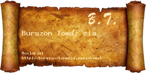 Burszon Tomázia névjegykártya